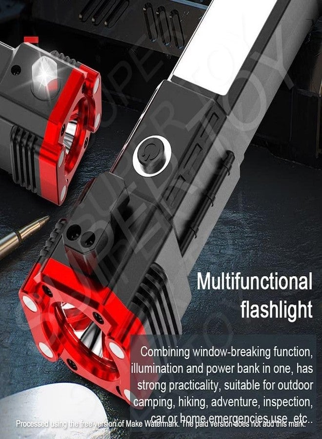 AANTAR Life-Saving Tool Torch Rechargeable LED Flashlight Long Beam Range with Hammer and Strong Magnets, Window Glass and Seat Belt Cutter 4 Modes for Car Camping Hiking Indoor Outdoor - Image 4